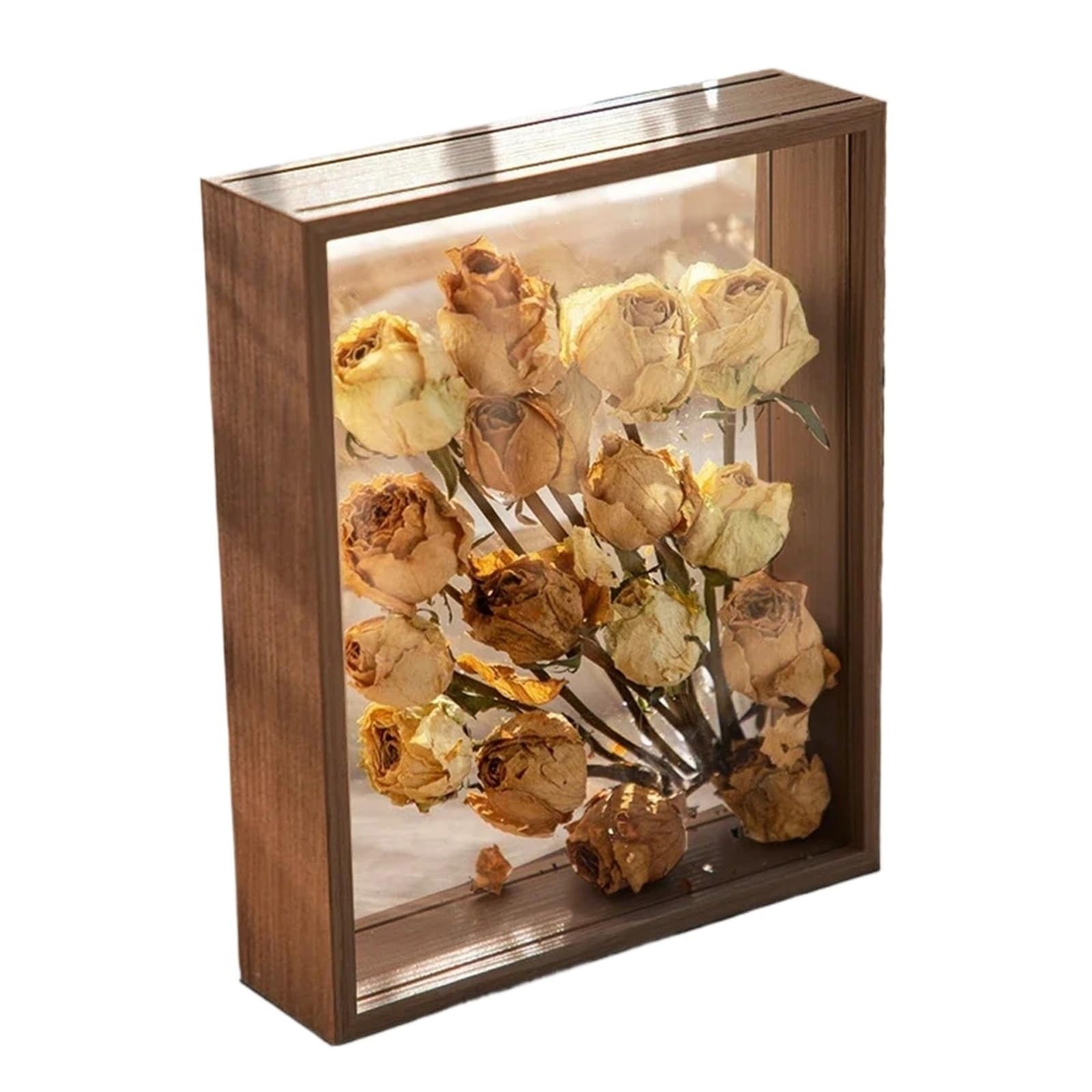 Shadow Box Display, 2PCS 4cm Deep Transparent Shadow Box Frames Multiple Sizes For Crafts And Bouquet Display(Color 2,Square-20.3x20.3cm)