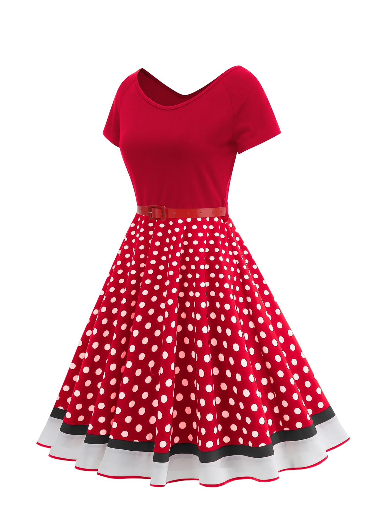 Robe vintage des années 1950 pour femme avec bandeau, manches courtes, à pois, robe rétro années 50, robe de cocktail Audrey Hepburn Rockabilly