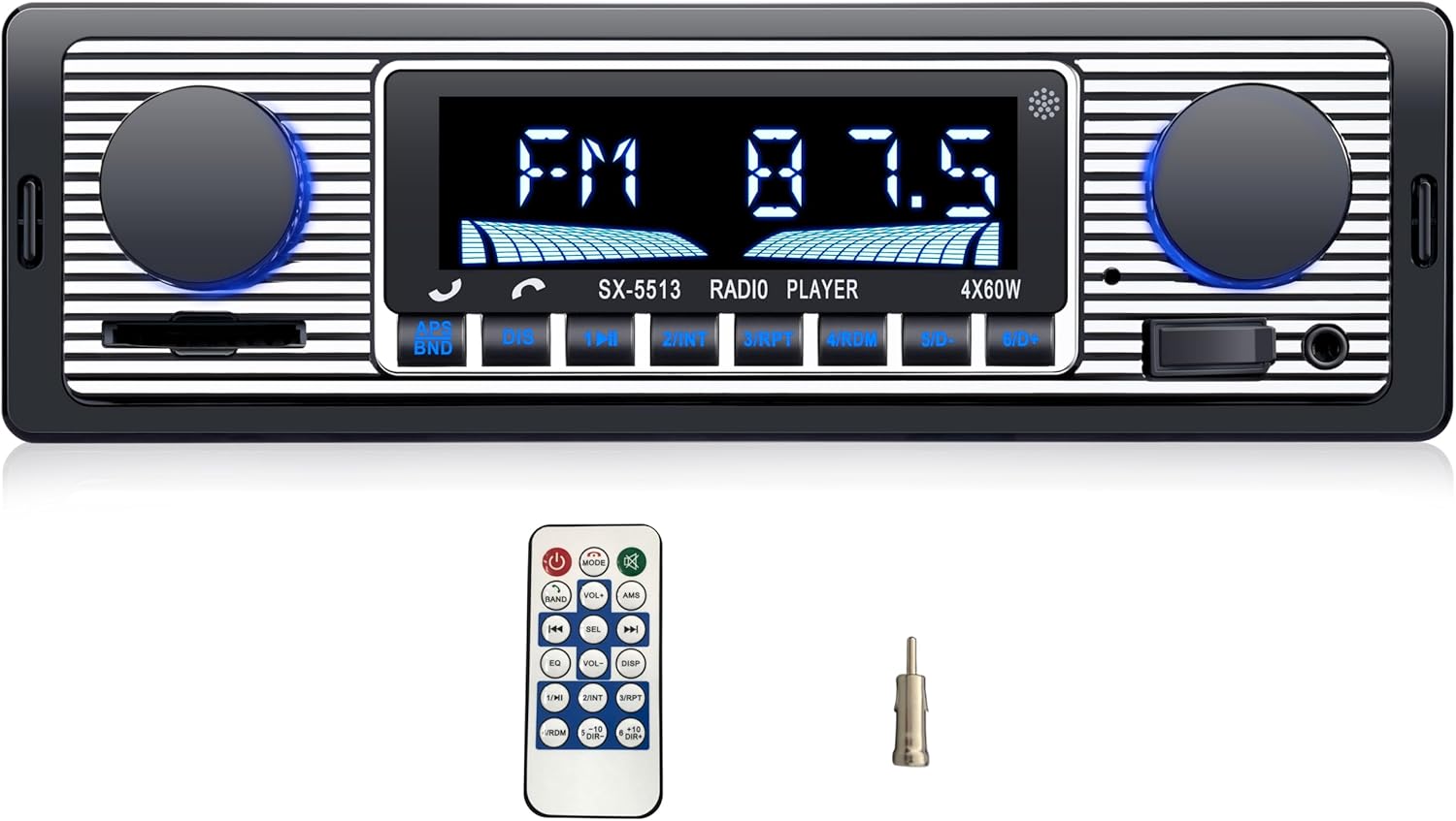 Single din Car Stereo with Bluetooth/car Radio Bluetooth for car Hands Free Calling, Single din Radio/Radio para carro USB,SD Card Port,AUX, MP3 car Audio with Fast Charging