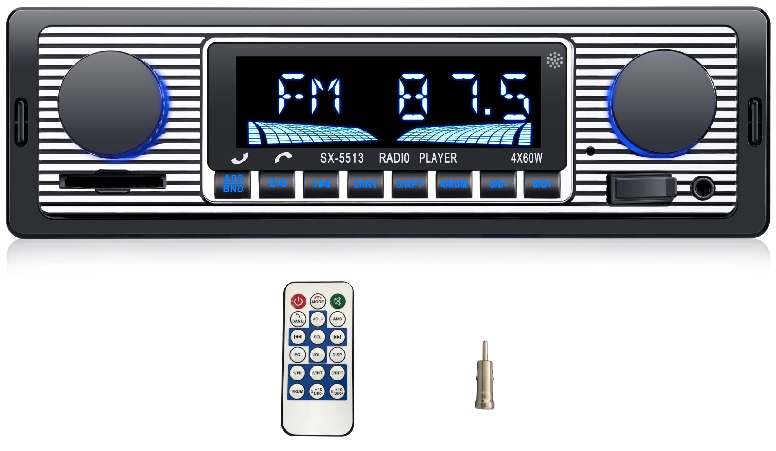 Autoradio Bluetooth,Stereo Auto Bluetooth, Autoradio 1 Din Radio Bluetooth Auto Supporta Vivavoce Lettore MP3/Radio FM, USB Per La Riproduzione Di Musica USB/WMA/WAV/TF Multimediale Telecomando