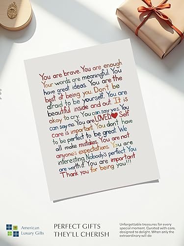 Vista 4 de You Are Brave, You Are Enough” Inspirational Wall Art Print – Affirmation Typography Poster for Self-Love, Mental Health – Classroom, Office