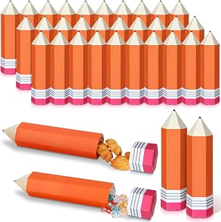 Reallnaive 30 Pcs Back to School Pencil Candy Boxes First Day of School Gift Boxes for Thanks Teacher Back to School Party Decorations Bulk for Preschool Kindergarten Students Classroom Decoration