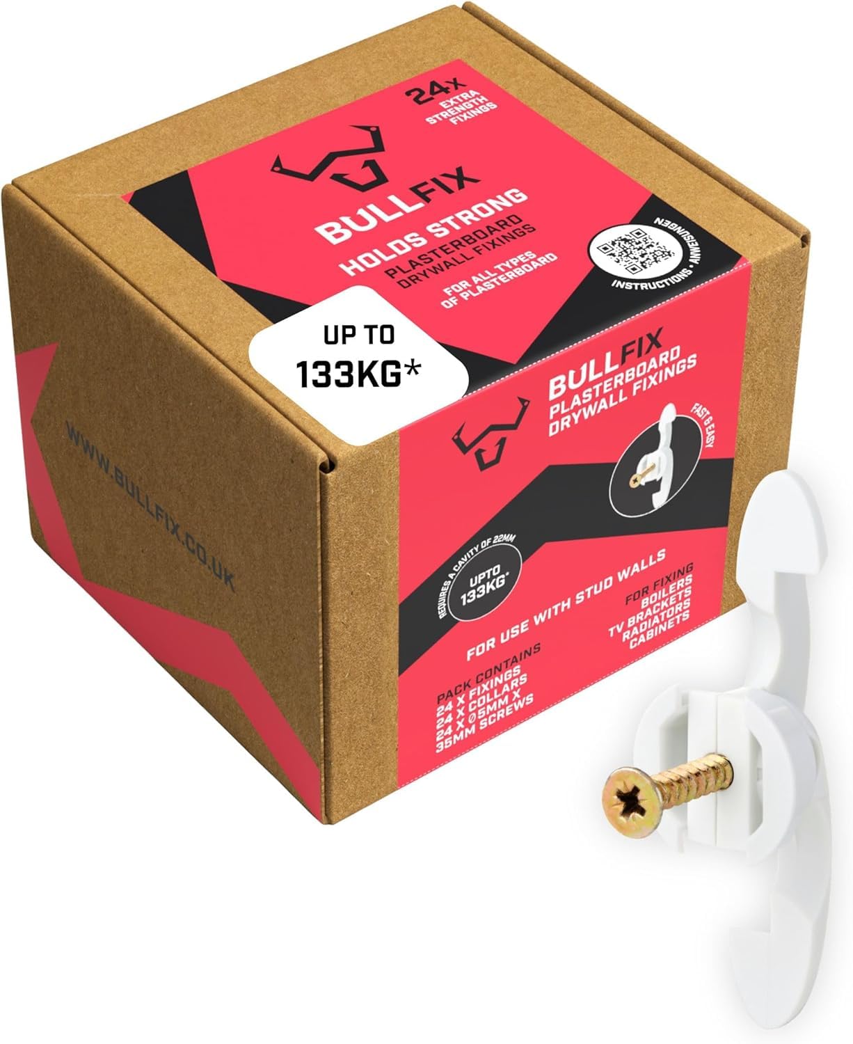 Bullfix Extra Plasterboard Fixings Heavy Duty - 24 Pack
