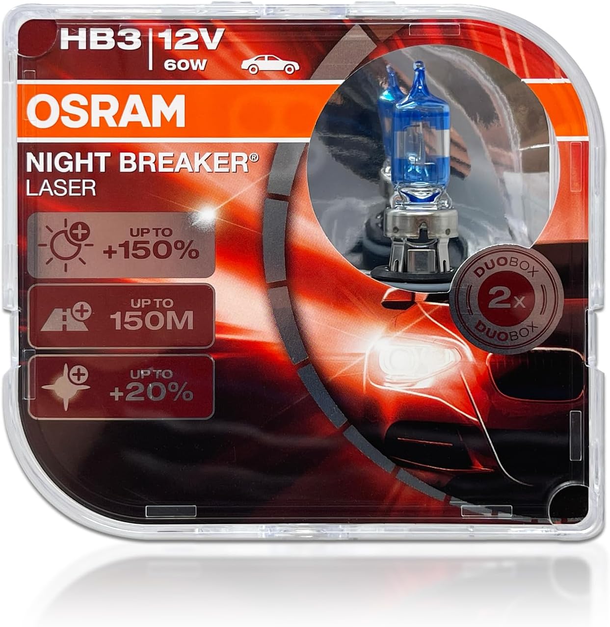 HB3 9005 DOT Night Breaker Laser Halogen Headlight Bulbs 9005NL-HCB High Beam 12V 55W 3800K P14.5s | Pack of 2
