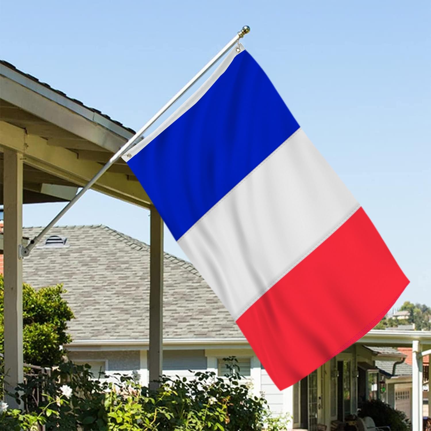 1000 Stück französische Flaggen, 90 x 150 cm – Frankreich-Flaggen mit Ösen und aufgenähten Streifen, Premium-Qualität und lichtbeständig, geeignet für Sportveranstaltungen und Demonstrationen.