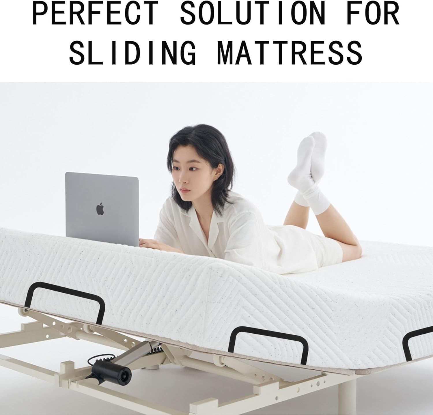 Mattress Retainer Bar Bracket Holder 4Pcs - Keeps Mattress from Sliding on Platform, Adjustable & RV Beds