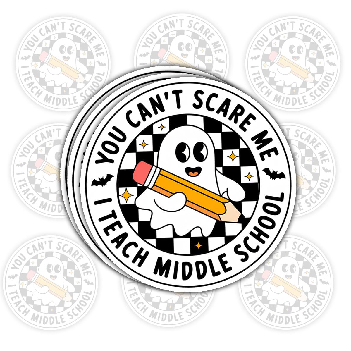 Cadeaux pour les enseignants You Can't Scare Me I Teach Middle School - Lot de 3 stickers drôles