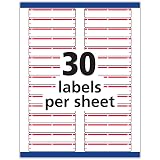 Avery® TrueBlock® File Folder Labels, 2/3" x 3-7/16", 1,500 Printable Labels, White/Red, Permanent (5066) – view 5