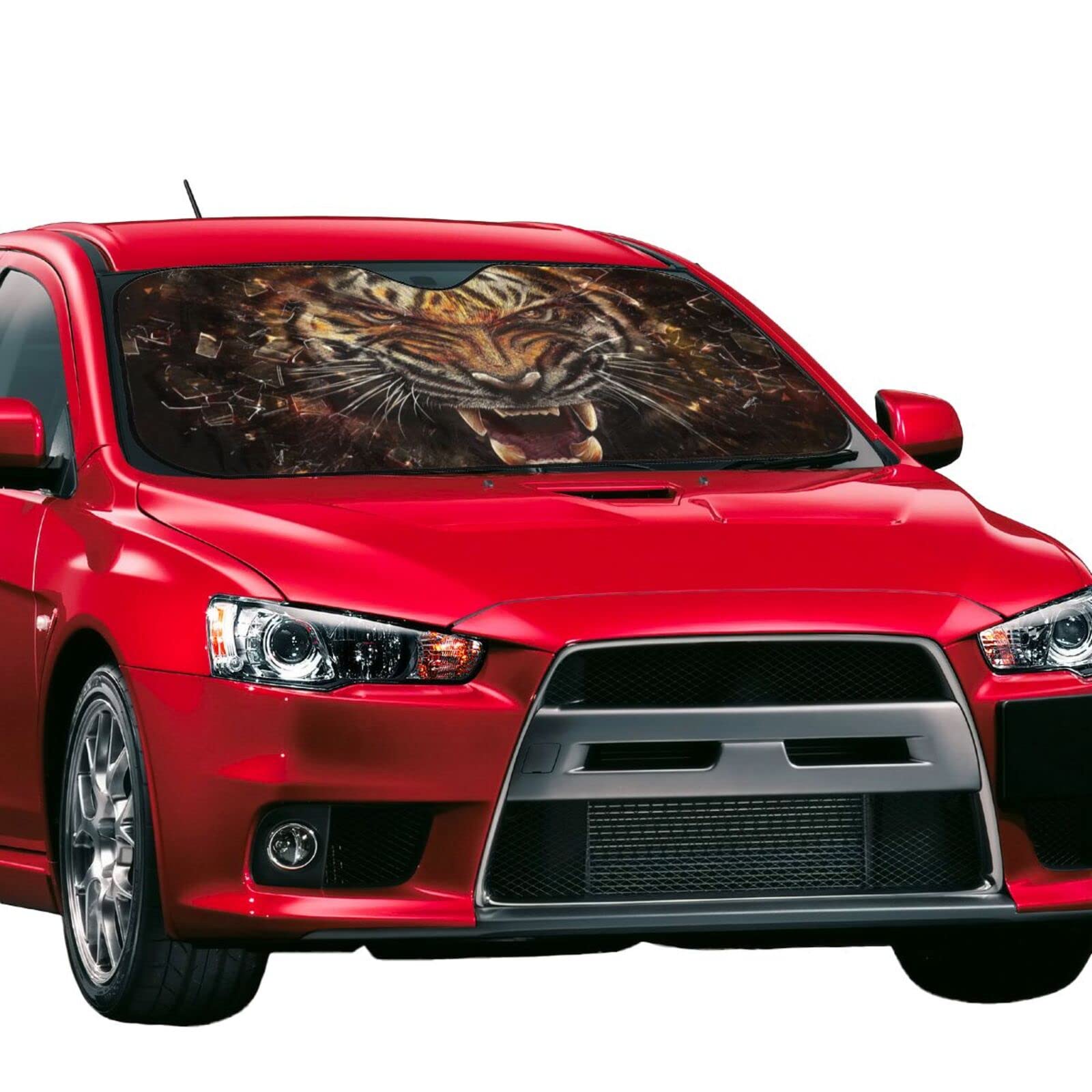 Parasole Parabrezza Auto Cielo Stellato Galassia Occhi Di Tigre – Pieghevole, Protezione UV, Riflettente, Per Auto SUV Camion, 130x70 Cm, Con Ventose - 3