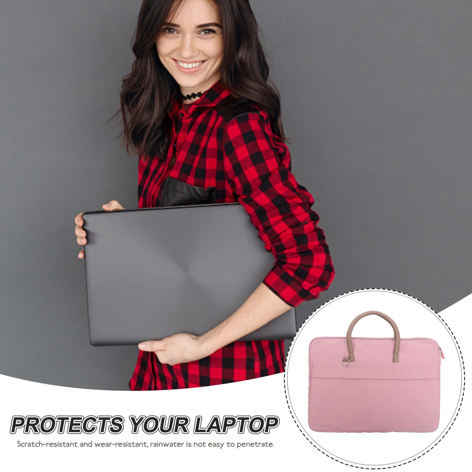 Operitacx Borsa per Laptop Rosa in Poliestere Leggera a Mano e Tracolla