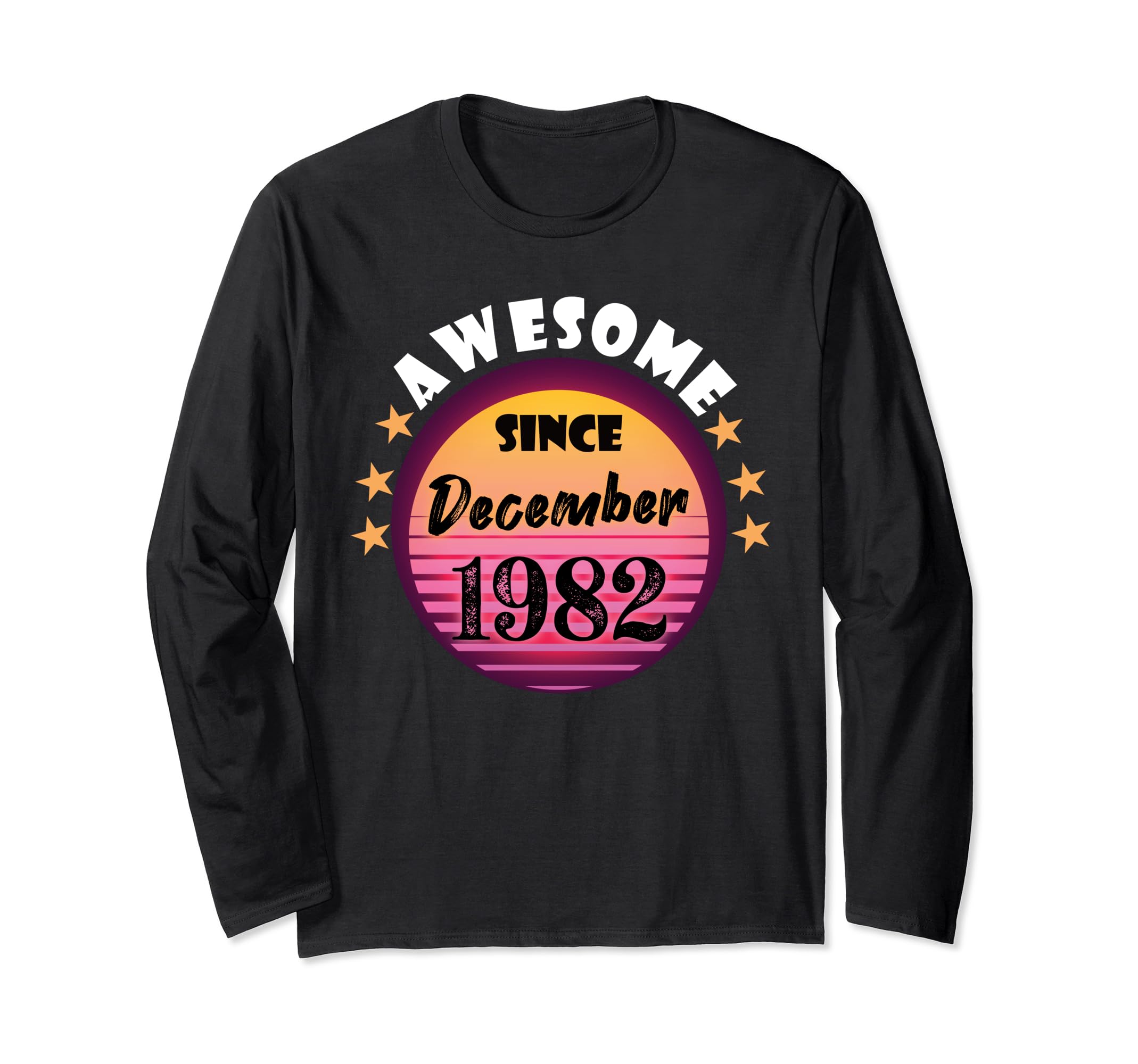 Awesome Since December 1982 Birthday 1982 December Vintage Long Sleeve T-Shirt