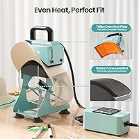 Vista 3 de EENOUR Hat Press, Hat Heat Press Machine with 2 Platens & Caps Stretcher, Hat Press Heat Machine for Caps with Memory Mode, Precise Time and