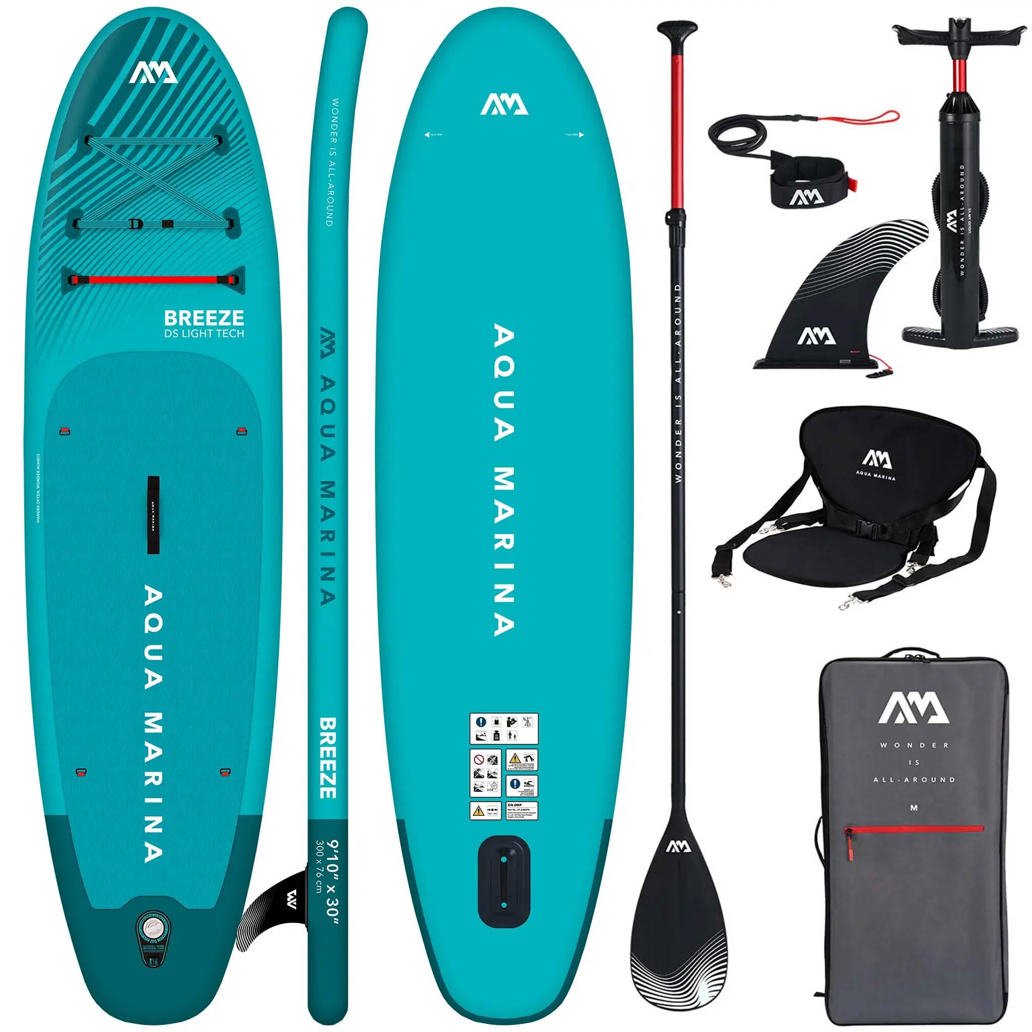 Aqua Marina Breeze 9'10" – nadmuchiwana deska SUP dla początkujących – kompletny zestaw – edycja limitowana niebieska