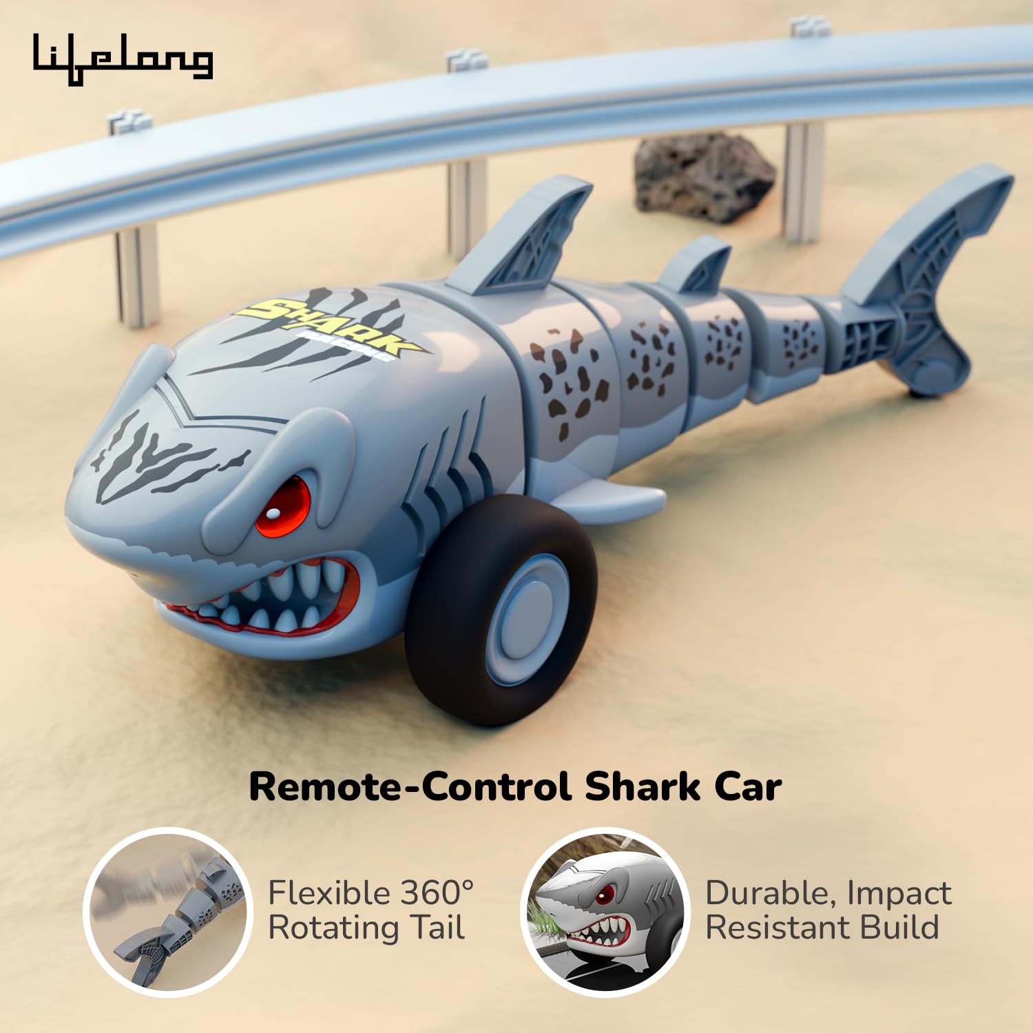 Lifelong RC Shark Stunt Car - Kids Remote Control Toy -2