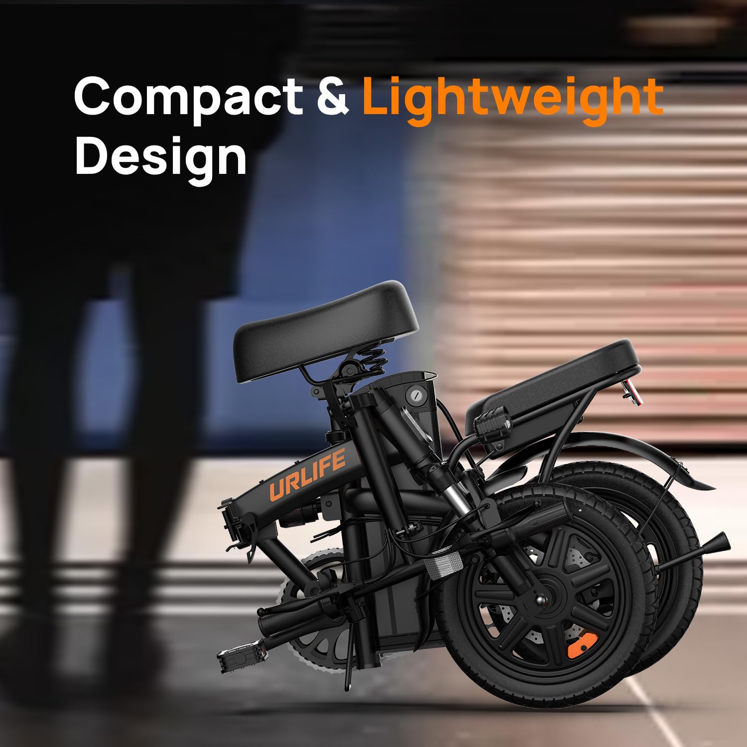 URLIFE Folding Electric Bike for Adults, 14" Portable Commuter ebikes, 20-40 Mile Long Range, 500W Peak Motor, 20MPH, Removable 48V Battery, UL Certified Mini Bikes for Teens