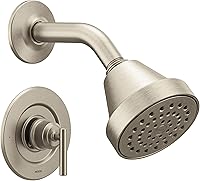 Vista 1 de Moen Gibson Níquel cepillado de rendimiento ecológico moderno para ducha con grifo de baño y mango con palanca, válvula Posi-Temp requerida