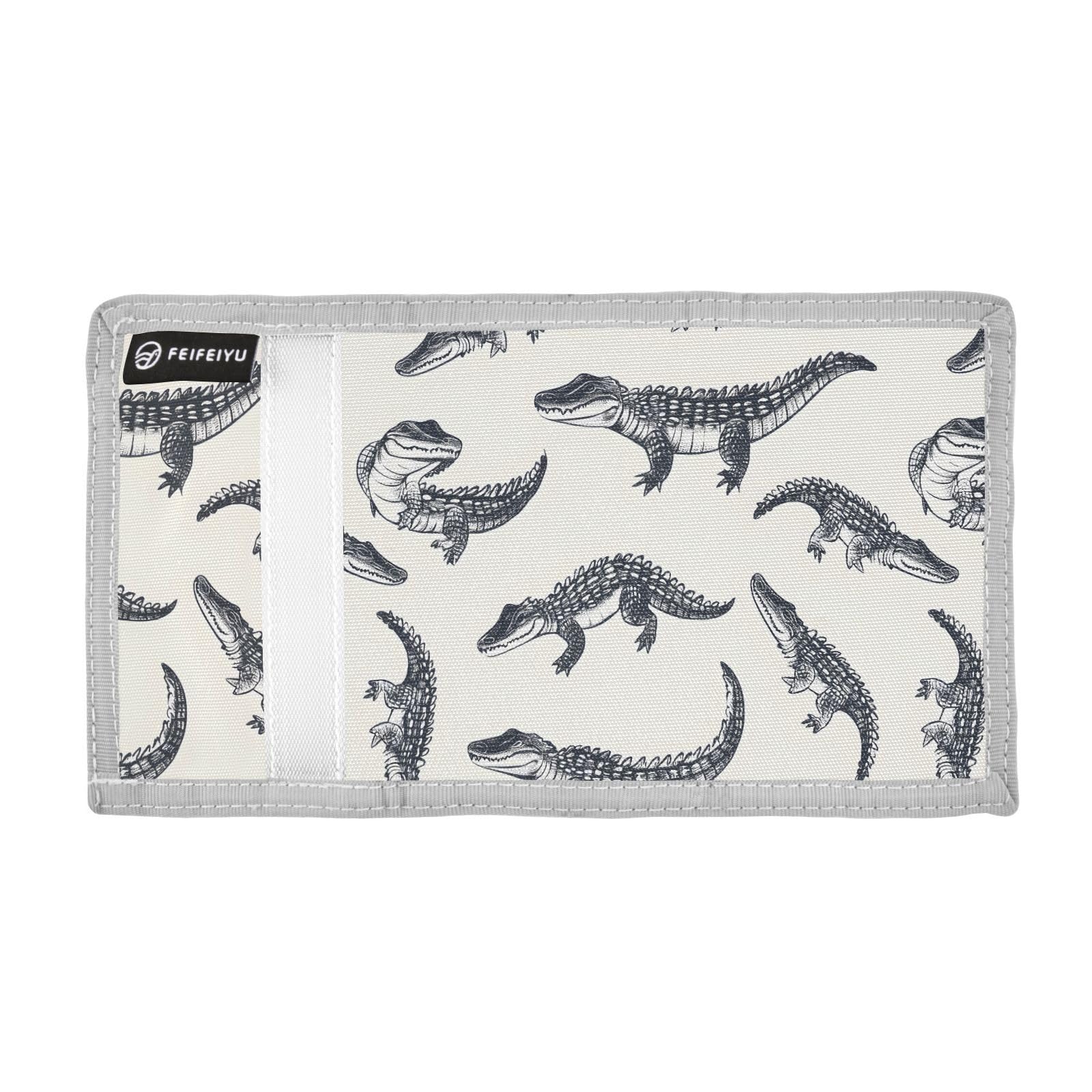 zyrtty Kids Wallets for Boys Girls Ages 4-18 Trifold, Crocodile Pattern Black Beige Wallet with Zippered Coin Pocket and Card Holders, Novelty Wallet for Childrens Birthday Gifts