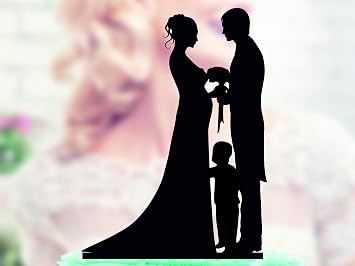 Ad4ssdu4 Schwangere Braut Topper Mit Kind Hochzeitstorte Silhouette Brautigam Und Acrilyc Cake Hochzeit Amazon De Spielzeug 