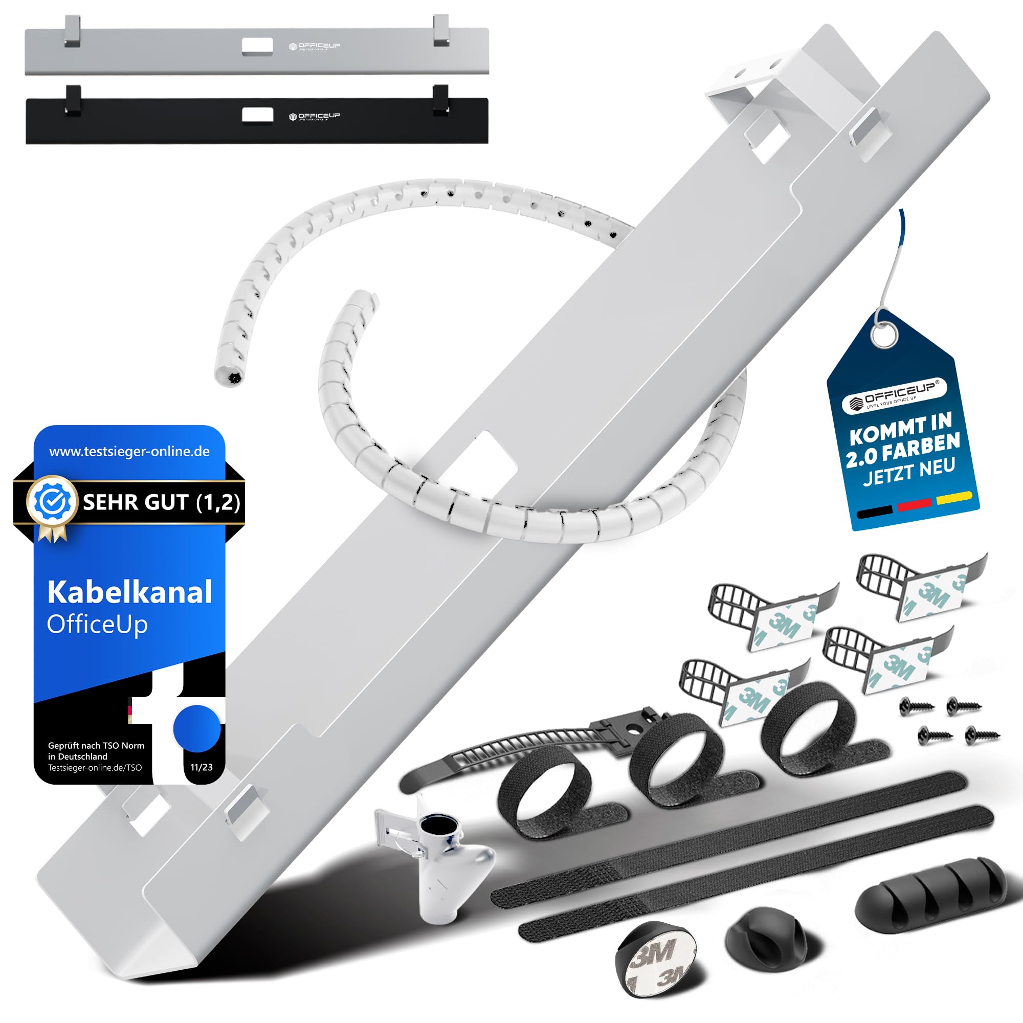 KABELKANAL XXL Schreibtisch - Kabelmanagement [Komplett Set] - Cable Management - Kabelhalter [Abnehmbar] - Kabelwanne - Jetzt erhältlich