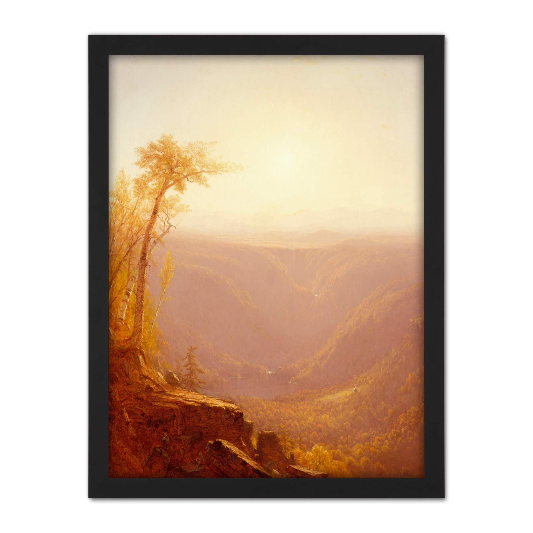 Artery8 Gifford Gorge Mountains Kauterskill Clove Painting Artwork Framed Wall Art Print 18X24 Inch