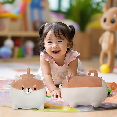 Vista 11 de AFAN Shiba Inu - Almohadas de peluche Kawaii de peluche para perro Corgi, lindo juguete de peluche suave, regalos para niños y niñas