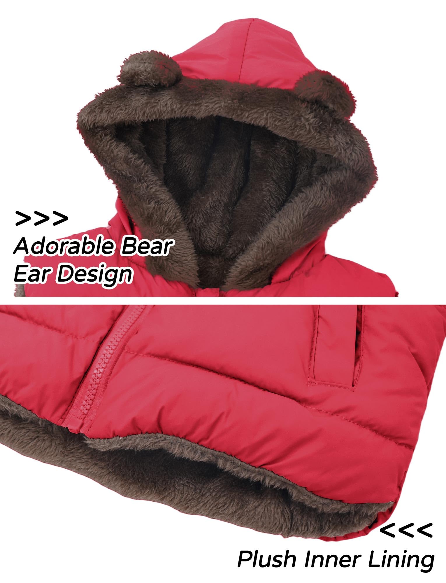 FEOYA Giovane Giubbotto Piumino Ragazze Giacca Invernale Bambini Cappotto Cotone Con Cappuccio Autunno Giacca Senza Maniche Gilet Vestiti 2-7