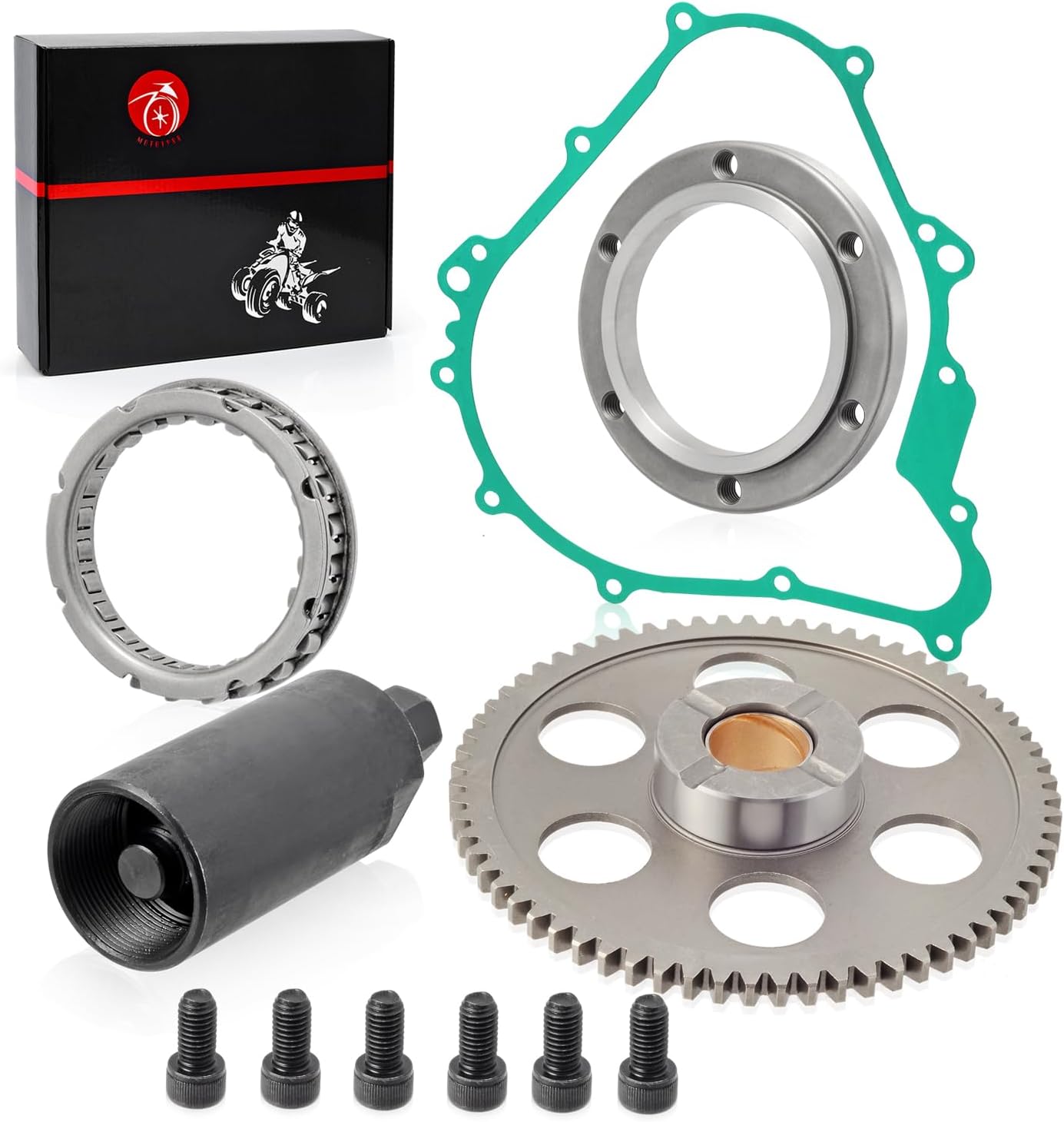 5GH-15451-00-00 Flywheel Puller & Starter Clutch kit Idler Gear One Way Bearing W/Gasket For YAMAHA Grizzly Kodiak 400 450 Wolverine 450 5GH-15517-10-00