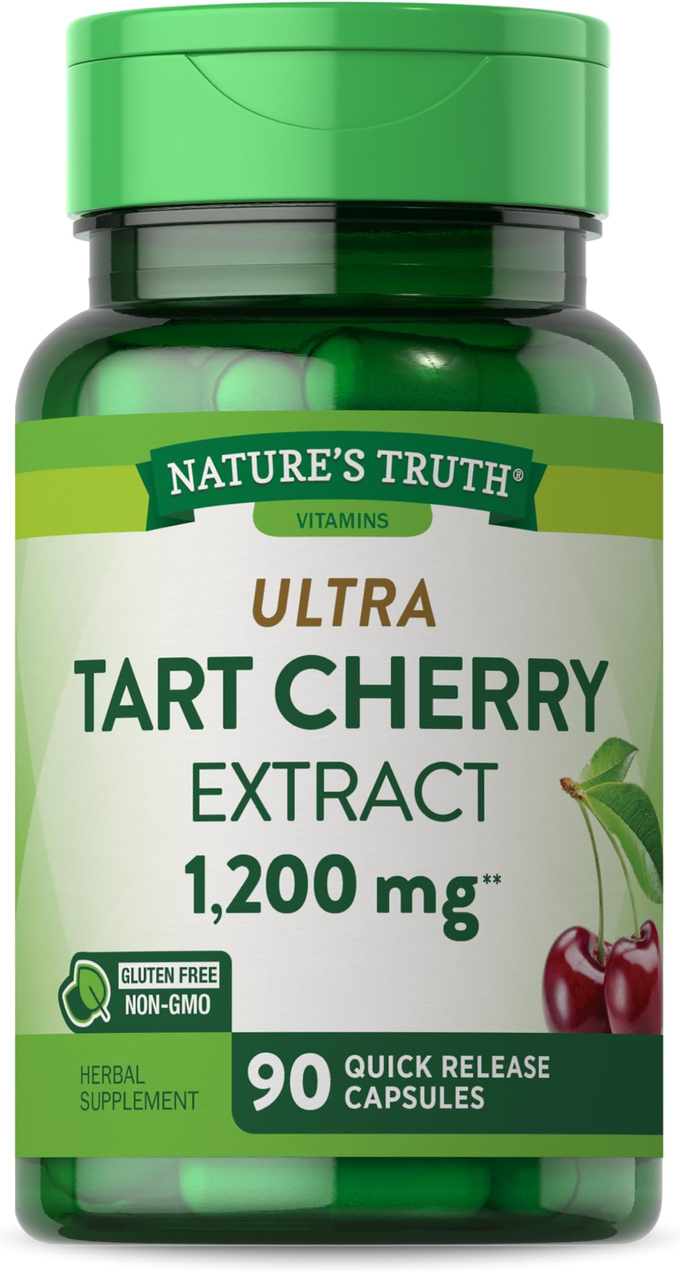 Tart Cherry Extract Capsules 1200 mg 90 Count NonGMO