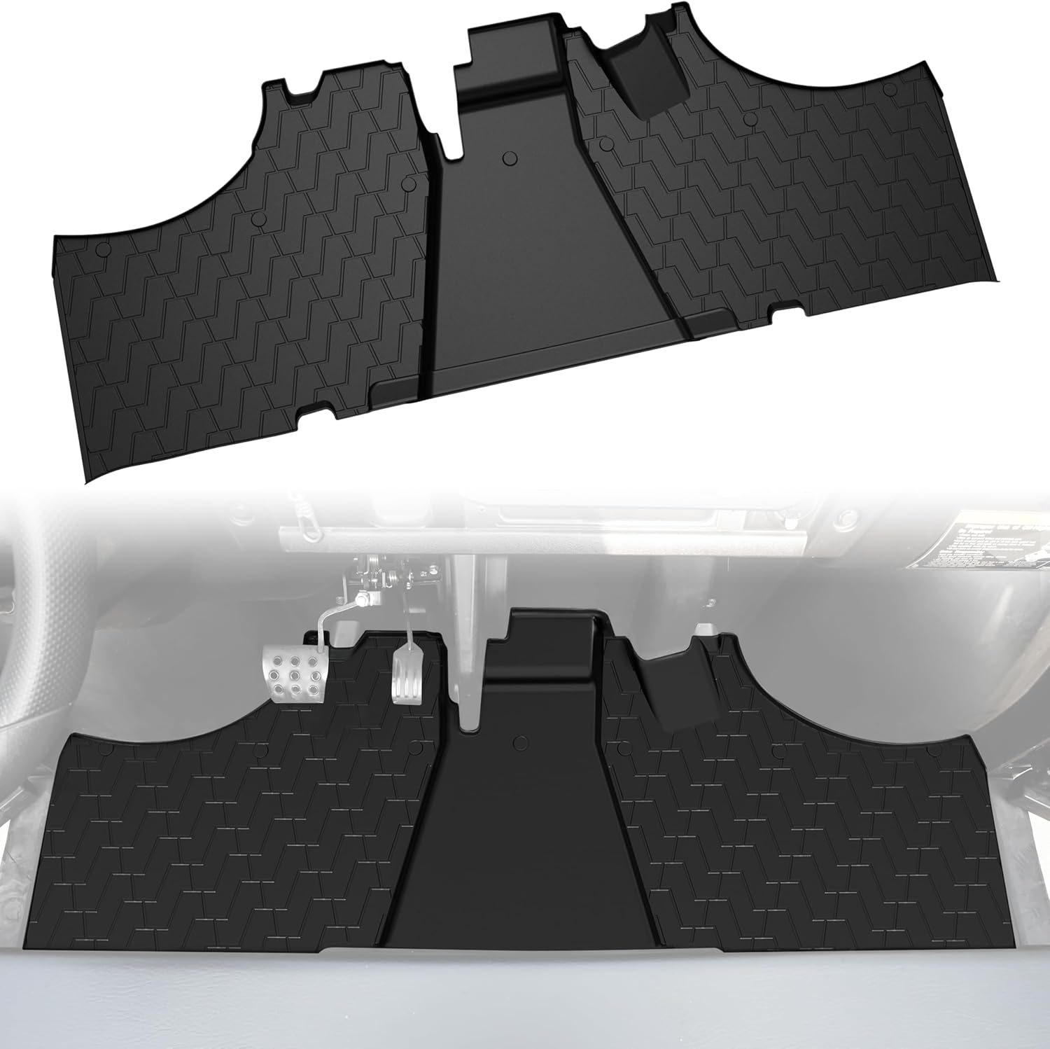 SAUTVS TPE Front Floor Mat for Kawasaki Mule Pro FXT FX DX DXT FXR 2015-2025 Accessories, Rubber Front Row Floor Liners Slush Mat, Replace #KAF080-033, All Weather Protection