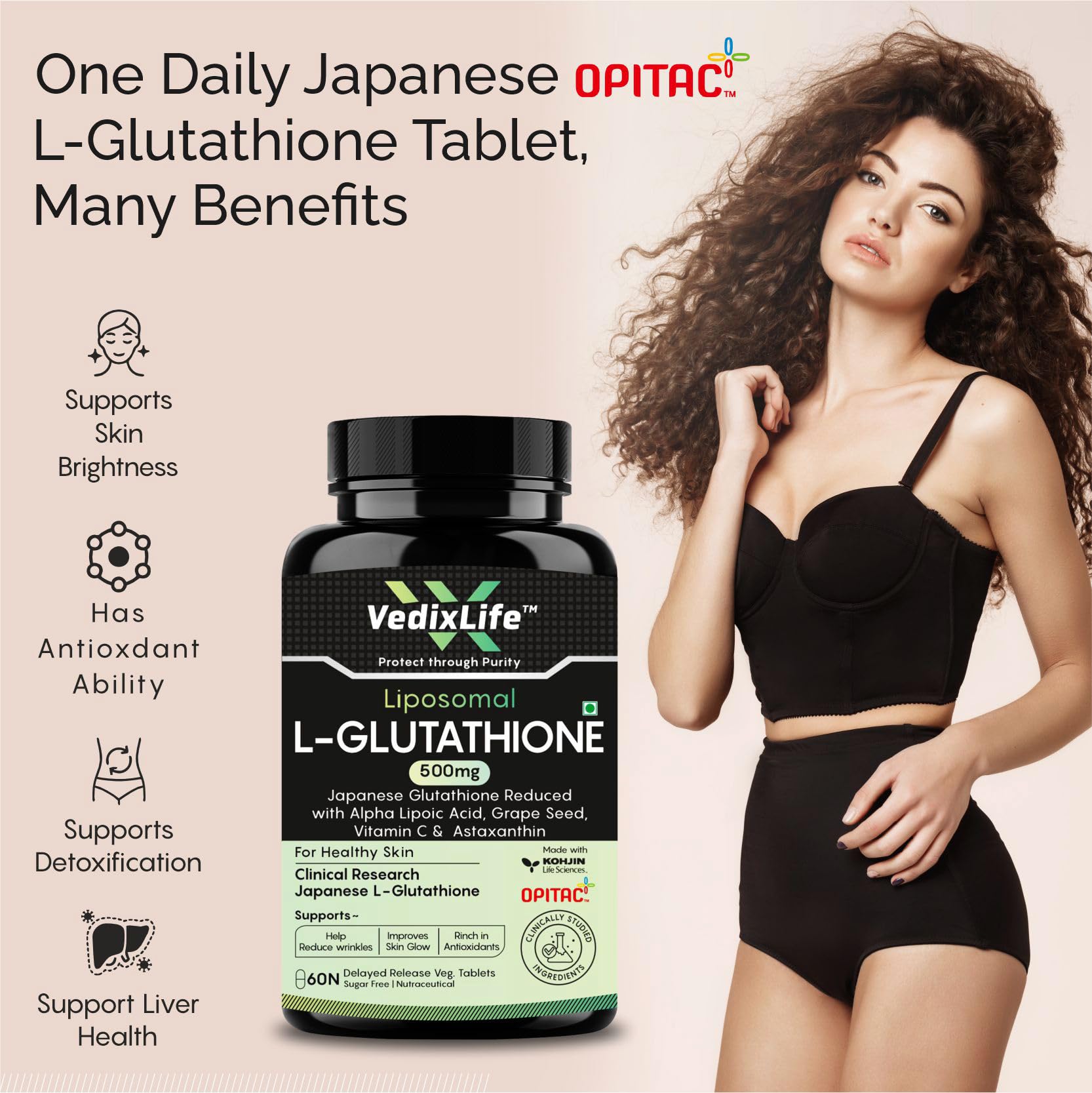 liposomal glutathione clinical trials benefits Liposomal Japanese Glutathione Tablets 500mg For Skin whitening, Face, and  Hair. L-Glutathione, Vitamin C, Alpha lipoic Acid, For Women- 60 Tablet  (Pack of 2) : Amazon.in: Health & Personal Care