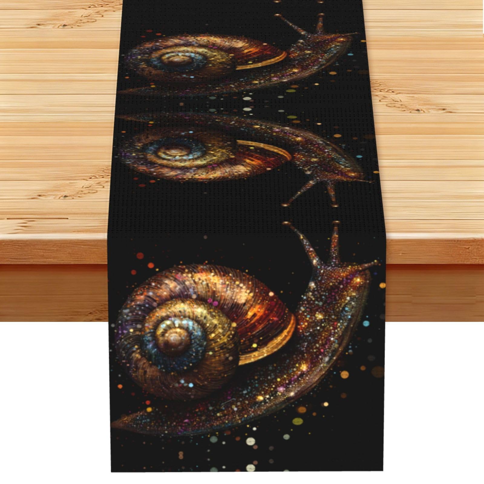 Colorful snail Linen Feel Table Runner Wedding Party Home Decoration