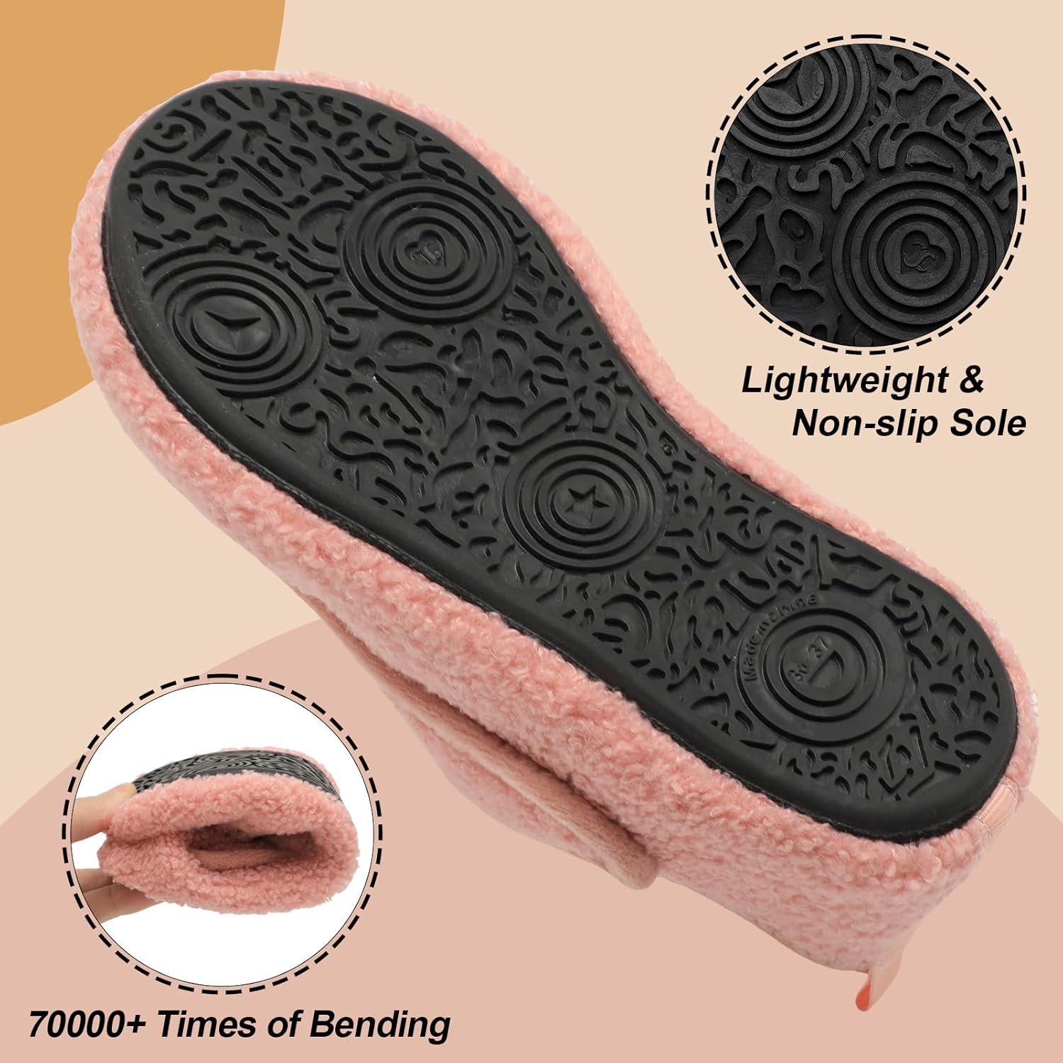 BARERUN Slippers for Women Men Wide House Diabetic Shoes for Women Men Warm Arthritis Edema Swollen Neuropathy Socks Slip on Adjustable Fuzzy Comfy Soft Womens Mens Bedroom Sliipers - Image 4