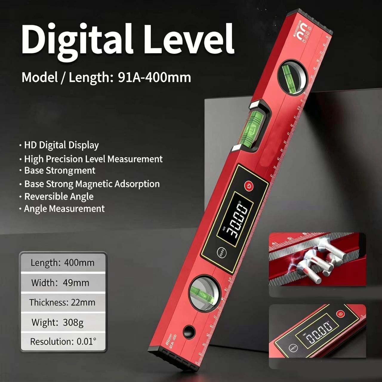 para nivel Digital 500mm para Carpintería Obras para nivel