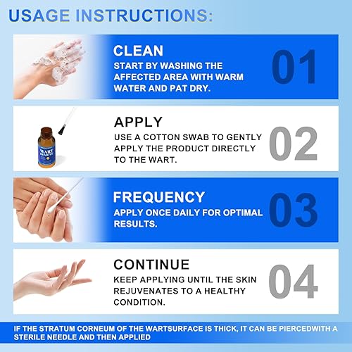Miniatura 5 de Removedor de verrugas, eliminación rápida de verrugas, líquido de verrugas de ácido salicílico de máxima resistencia, con ingredientes naturales,