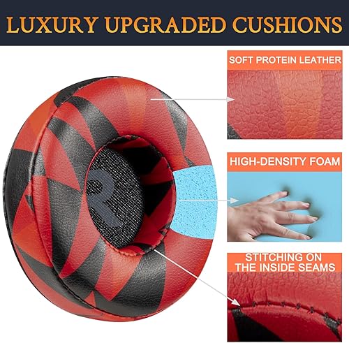 Vista 22 de SOULWIT Almohadillas de repuesto para JBL Tune 450BT/Tune 460BT/Tune 500BT/Tune 510BT/Tune 520BT/JR 300BT/JR 310BT/E40BT/Junior 320BT, almohadillas