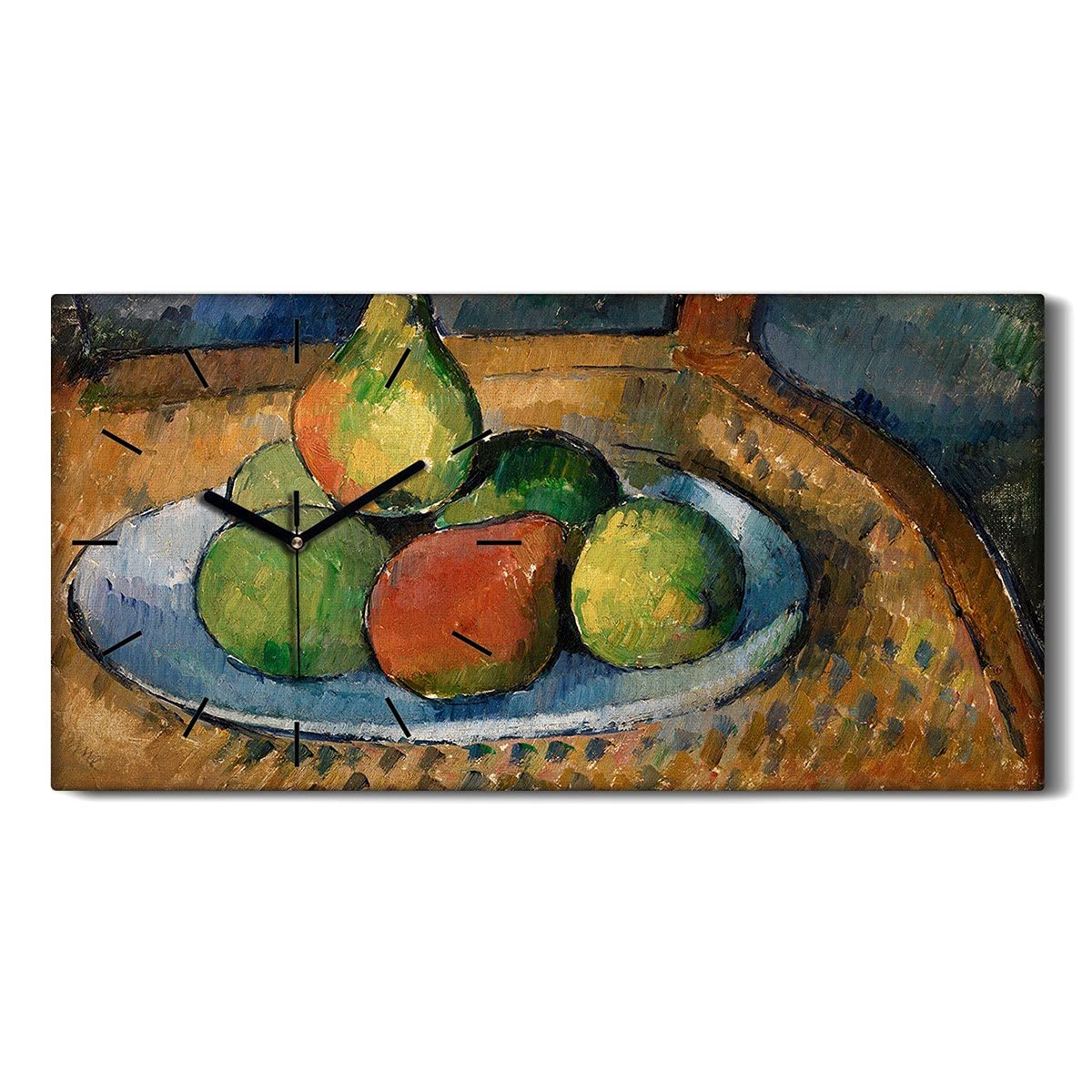 Horloge sur Toile 60x30cm Image de Fruits Décoration Murale Moderne pour Salon