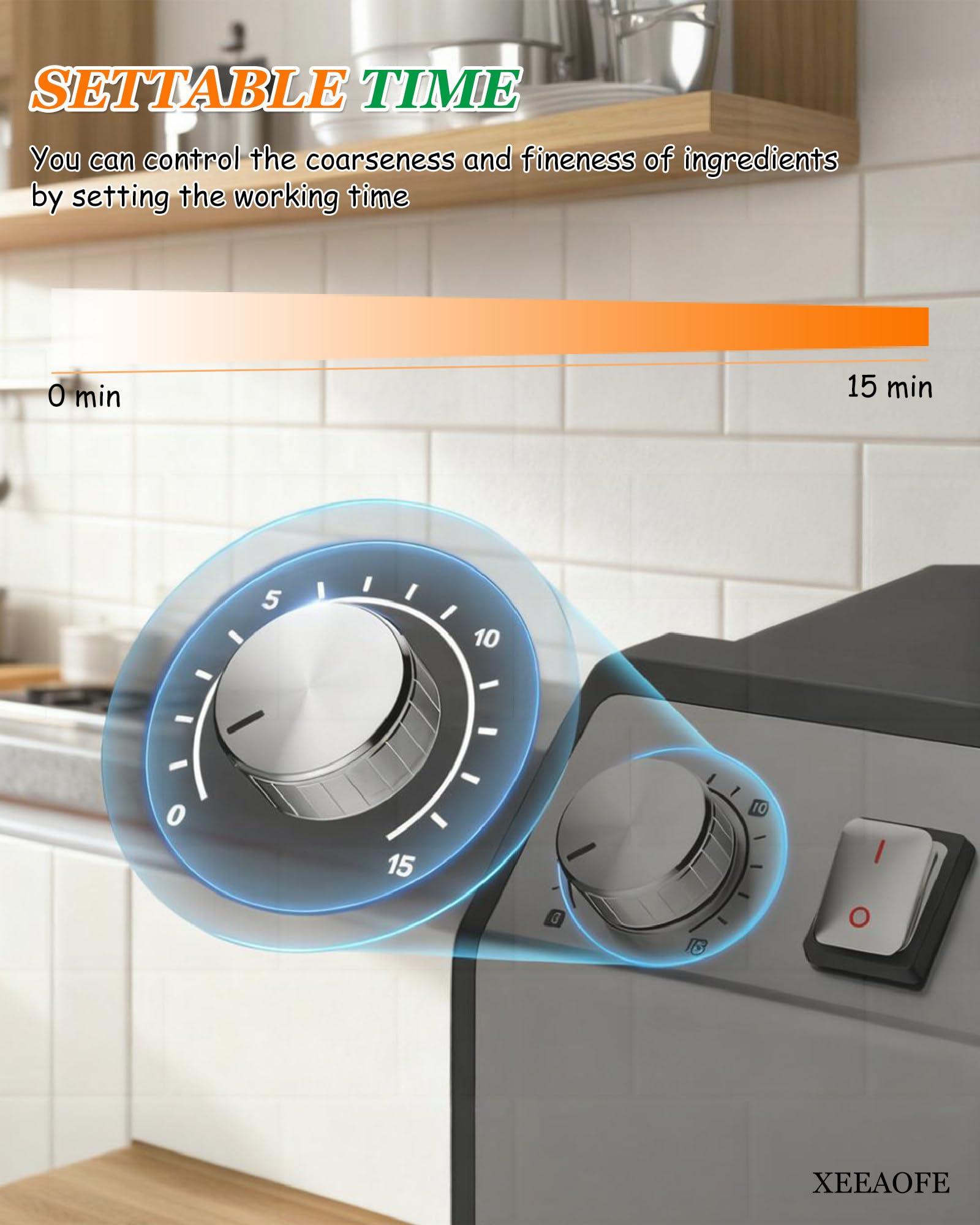 Cortadora de Carne Comercial, Picadora de Cebollín, Cortadora de Verduras Eléctrica para Ajo Jengibre Chile Papa Pepino, 1500RPM, 150W