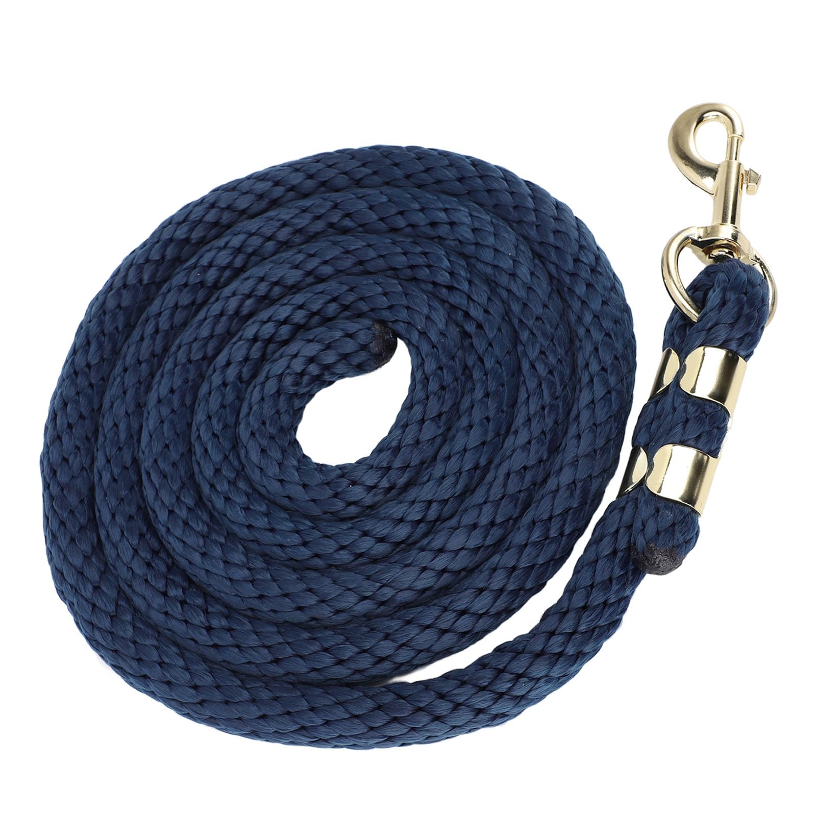 Horse Lunge Line Corda antirottura con gancio Corda allenamento in acciaio inossidabile PP resistente 2 m per maneggiare i cavalli a piedi (Blu navy)