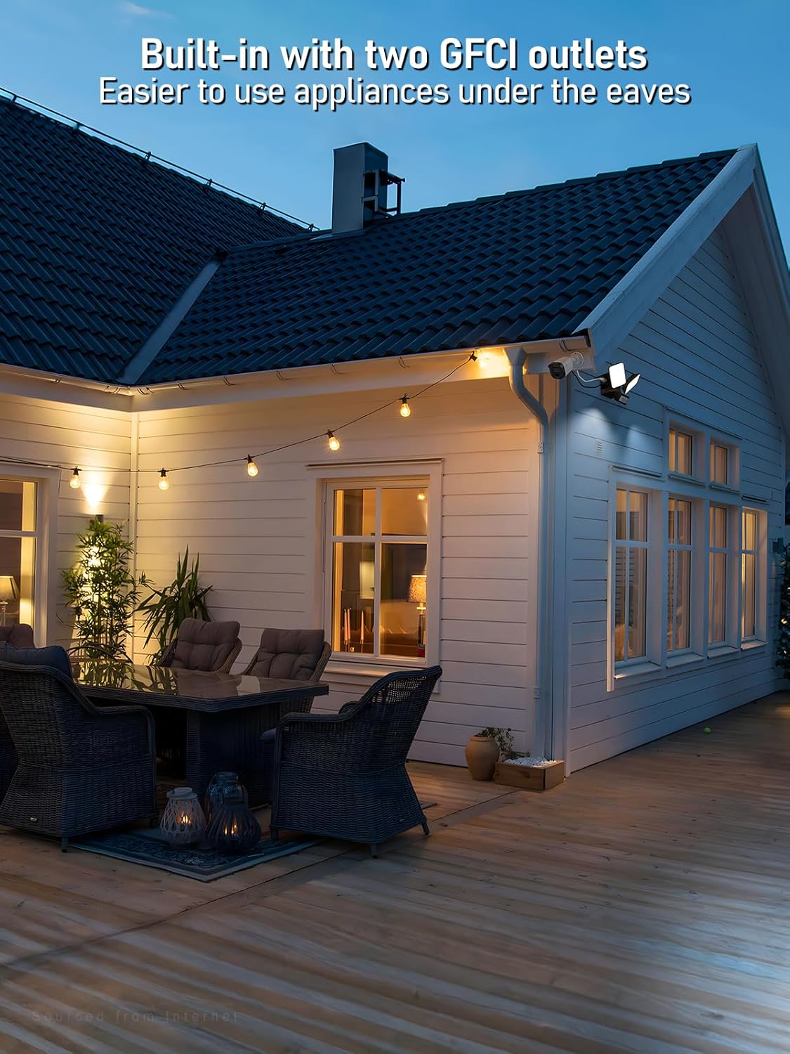 TORCHSTAR Barn Light Bundle LEONLITE Security Light, 1-Pack Dusk to Dawn Area Lights with Photocell, 110-277V, 5000K, Bronze & 1-Pack LED Security Light with GFCI Outlets, Motion Sensor, 5000K, Bronze