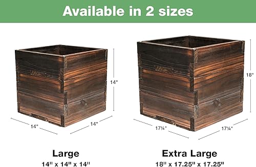 Miniatura 2 de Maceta decorativa grande de madera con soporte universal para postes de luz, paraguas, comederos de pájaros, caja de madera maciza para jardín y