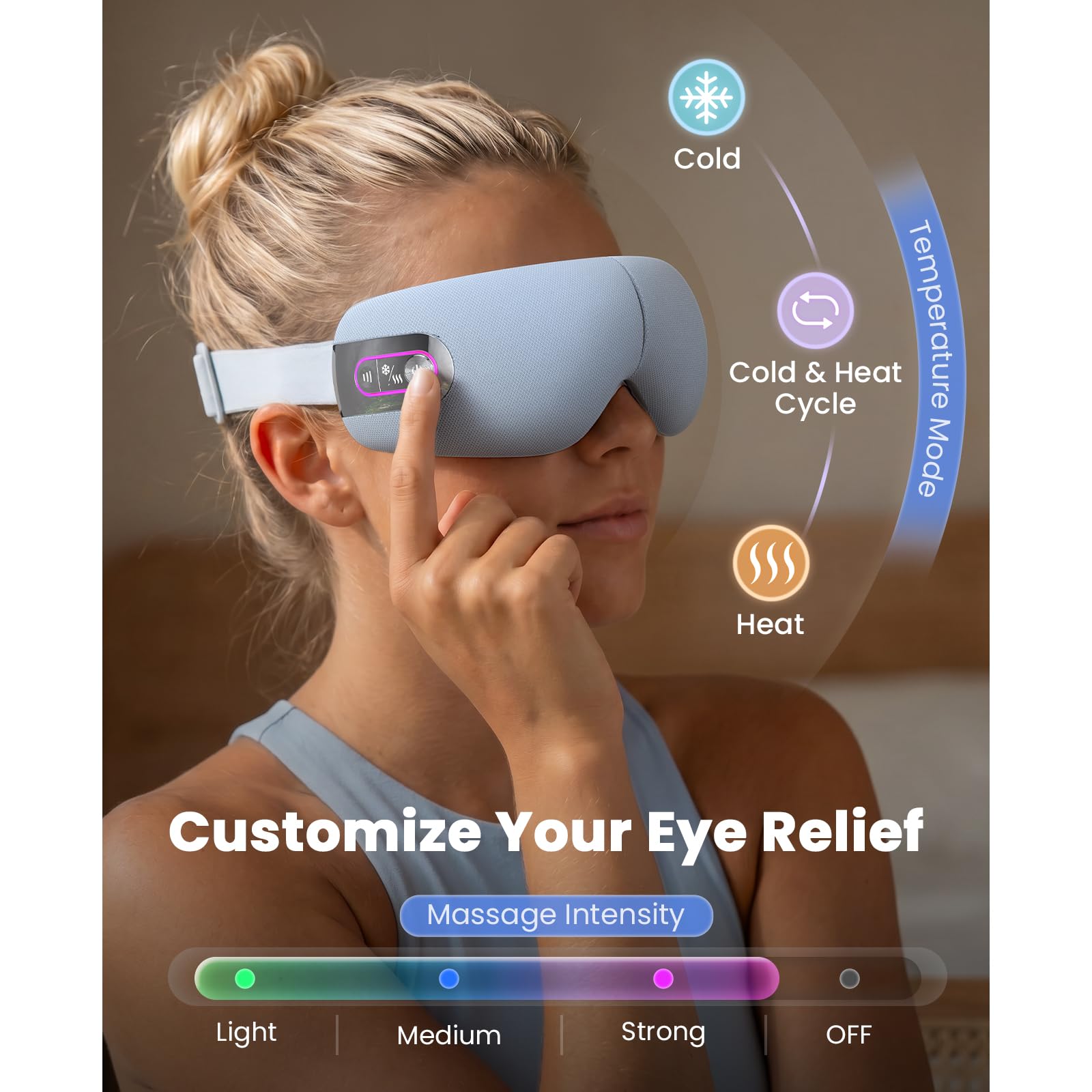 BOB AND BRAD EYEFLOW Eye Massager with Chip Cooling & Heating, FSA Eligible & HSA Heated Eye Mask, Air Compression for Puffiness, Dark Circles, Dry Eyes, Screen Fatigue, Gifts for Women & Men image 6
