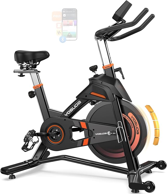YOSUDA PRO Magnetic Exercise Bike 350 lbs Weight Capacity | Indoor Cycling Bike Stationary with Comfortable Seat Cushion, Silent Belt Drive