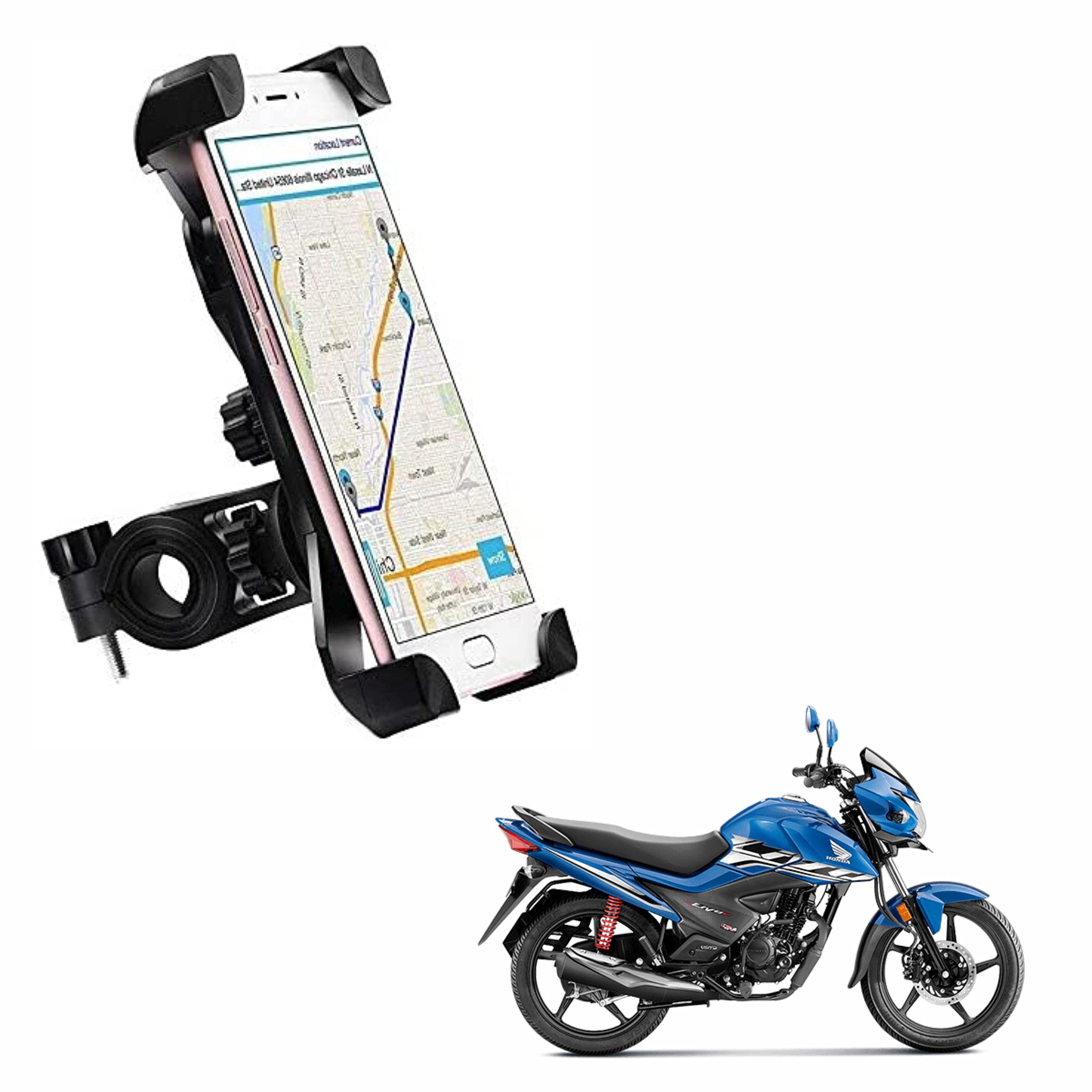 Miwings Bike Phone Mount Anti Shake and Stable Cradle Clamp with 360° Rotation Bike Phone Holder for Honda Activa 6G (1 PCs, Black)-image-47
