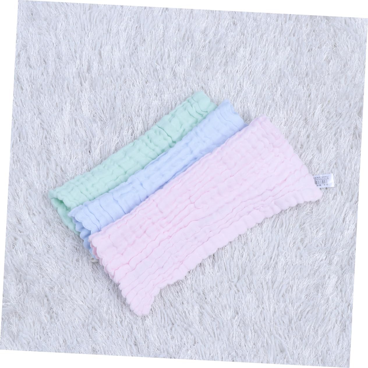 Yardwe 5Pcs Solid Face Towels Soft Square Bibs for Random Color Saliva Towels for Teething and Drooling