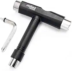 Stoked Ride Shop Ferramenta de skate tudo em um – Kit de ferramentas de skate multifuncional com chave Allen e chave de fenda Phillips tipo L