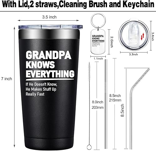 Miniatura 2 de Grifarny Regalos para abuelos  Regalo del día del padre para abuelos  Regalos de cumpleaños para abuelos de nieta  Vaso de 20 onzas para el abuelo