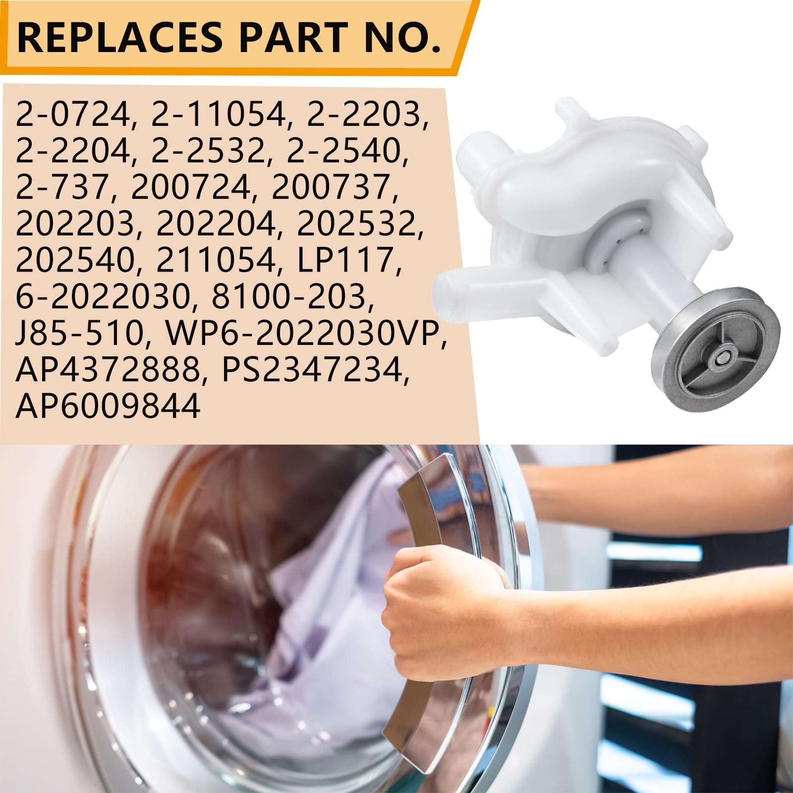 202203 Washer Drain Pump - Replacement for Whirlpool Maytag