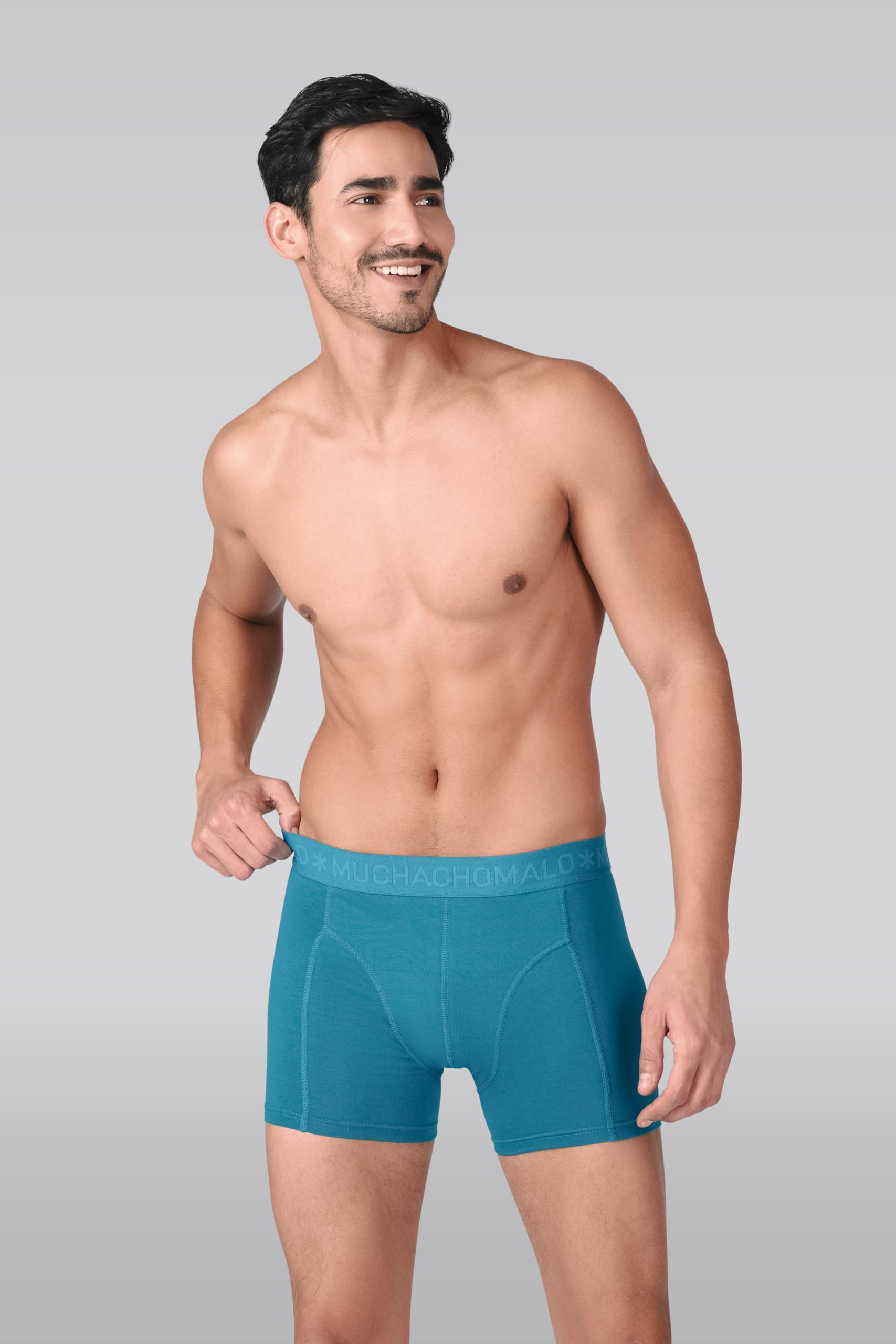 Muchachomalo Boxer da uomo, tinta unita, biancheria intima da uomo, confezione multipla, confezione da 6, boxer Solid con vestibilità classica, con elastico in vita