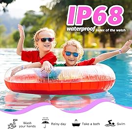 Kids Smart Watch for Girls,IP68 Waterproof Kids Fitness Tracker Watch with 1.5 Inch DIY Face,Heart Rate Sleep Monitor,19 Sport Modes,Calories Counter,Alarm Clock,Great Gifts for Children 6+ (PInk)