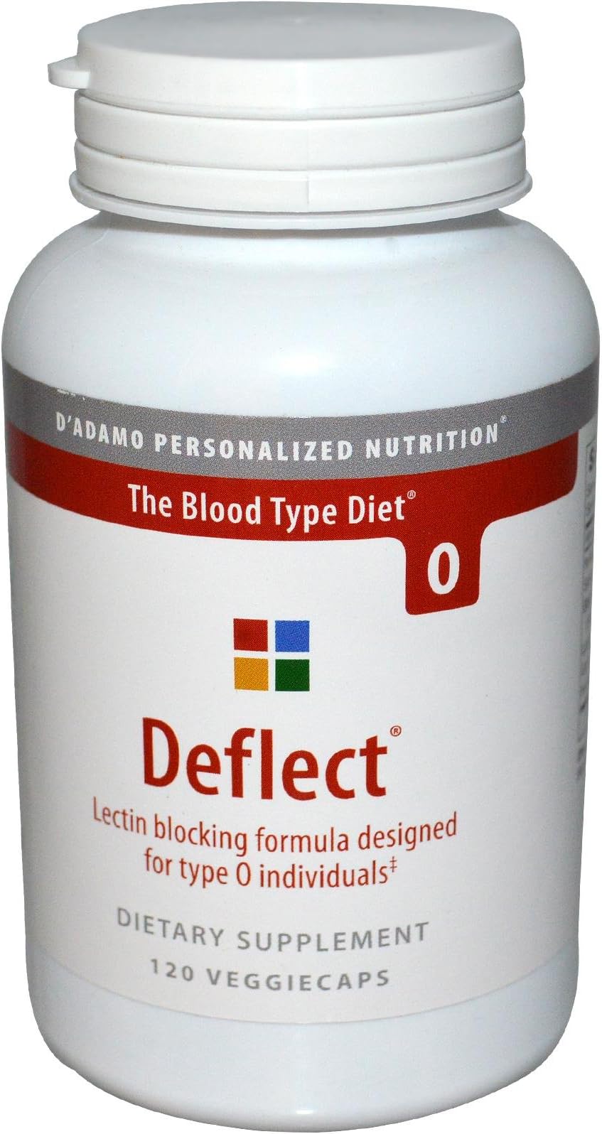 D'adamo, Deflect, Lectin Blocking Formula, The Blood Type Diet 0, 120 Veggie Caps